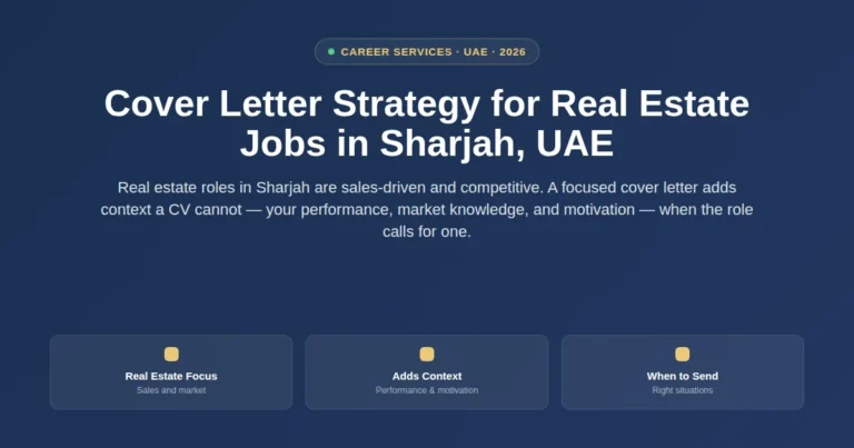Cover letter strategy for real estate jobs in Sharjah, UAE featured image