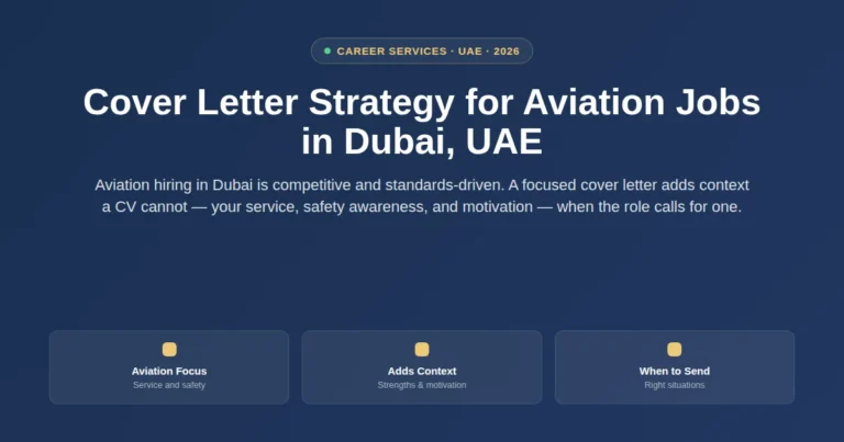 Cover letter strategy for aviation jobs in Dubai, UAE featured image