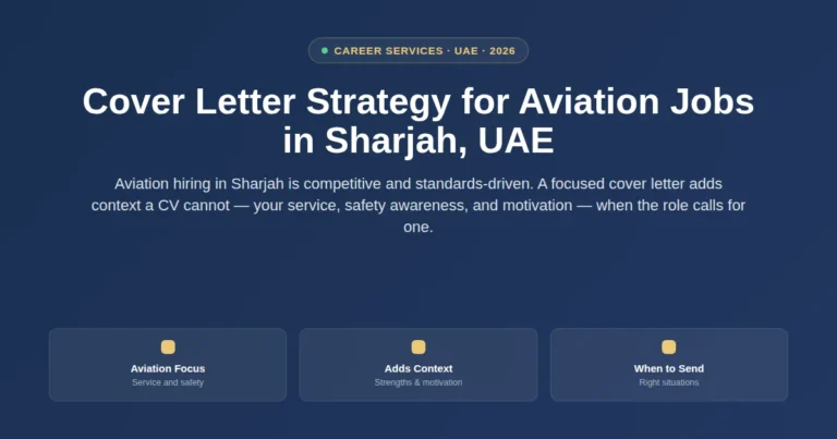 Cover letter strategy for aviation jobs in Sharjah, UAE featured image