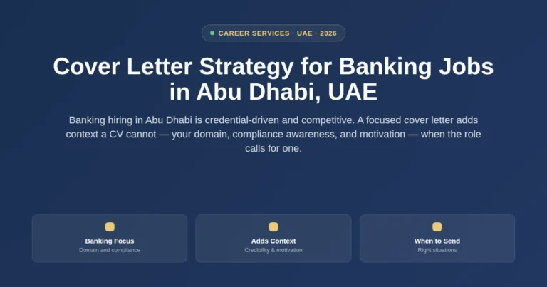 Cover letter strategy for banking jobs in Abu Dhabi, UAE featured image