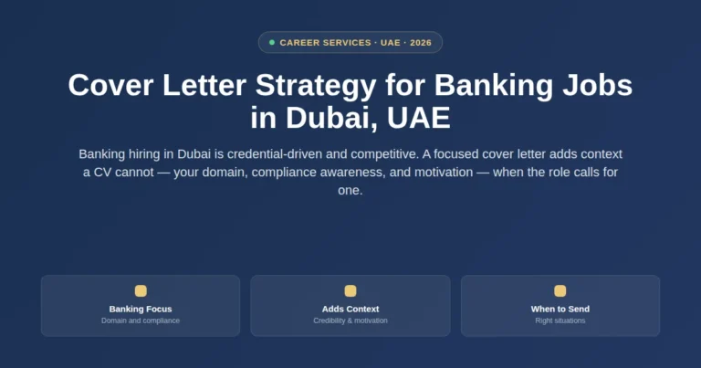 Cover letter strategy for banking jobs in Dubai, UAE featured image