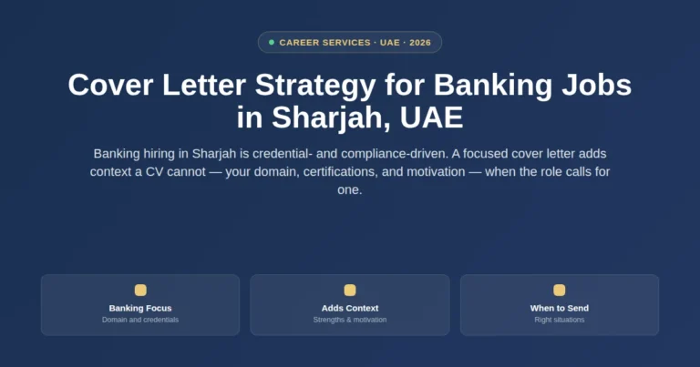 Cover letter strategy for banking jobs in Sharjah, UAE featured image