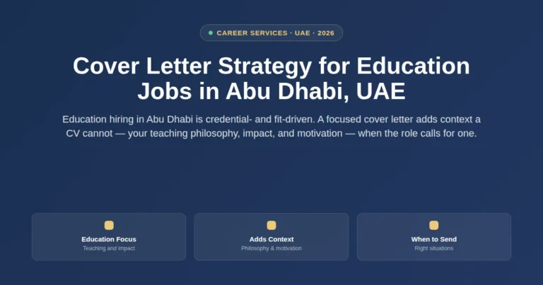 Cover letter strategy for education jobs in Abu Dhabi, UAE featured image