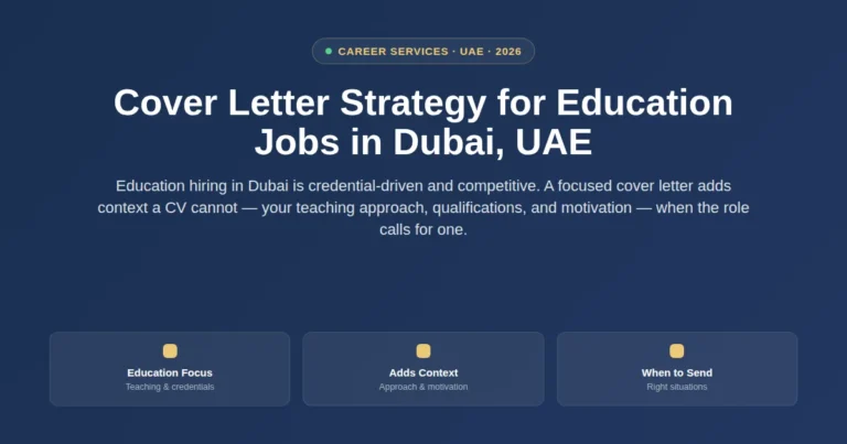 Cover letter strategy for education jobs in Dubai, UAE featured image
