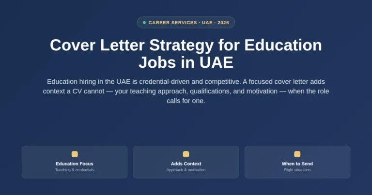 Cover letter strategy for education jobs in UAE featured image