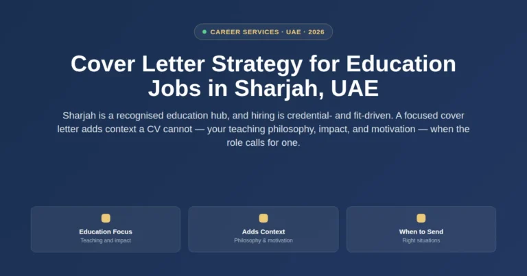 Cover letter strategy for education jobs in Sharjah, UAE featured image