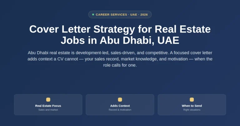 Cover letter strategy for real estate jobs in Abu Dhabi, UAE featured image