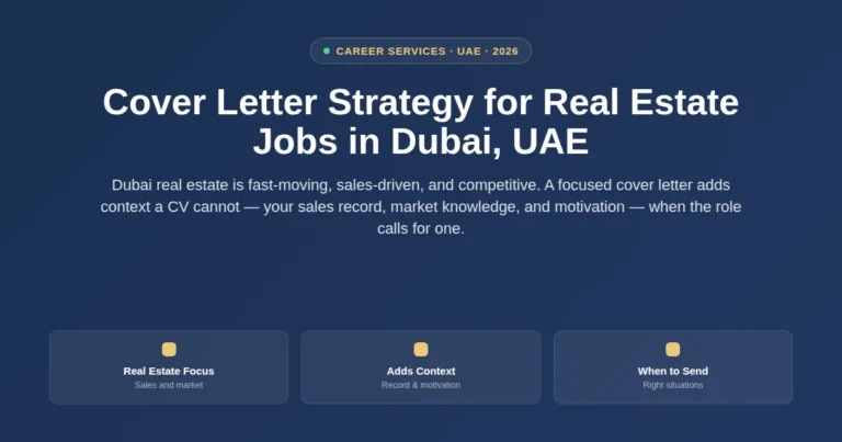 Cover letter strategy for real estate jobs in Dubai, UAE featured image