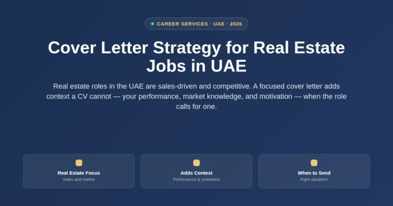 Cover letter strategy for real estate jobs in UAE featured image