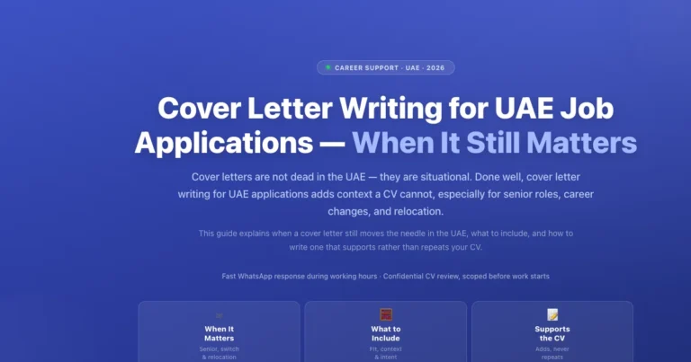 Cover Letter Writing for UAE Job Applications — When It Still Matters featured image