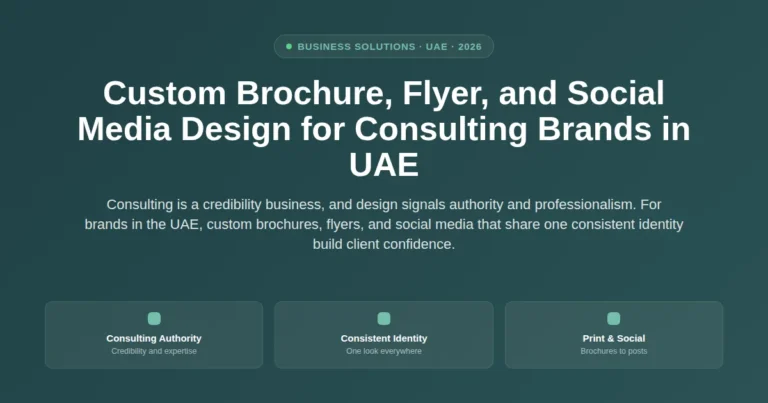 Custom brochure, flyer, and social media design for consulting brands in UAE featured image