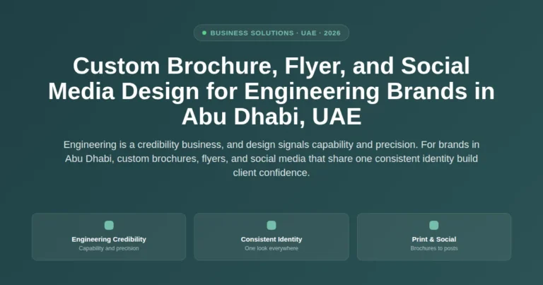 Custom brochure, flyer, and social media design for engineering brands in Abu Dhabi, UAE featured image