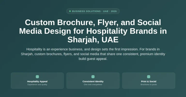 Custom brochure, flyer, and social media design for hospitality brands in Sharjah, UAE featured image