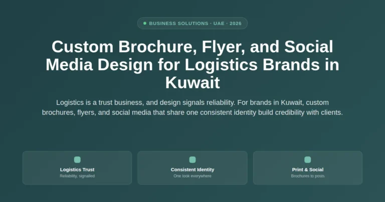 Custom brochure, flyer, and social media design for logistics brands in Kuwait featured image