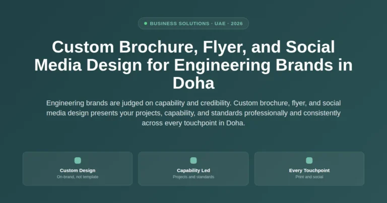 Custom brochure, flyer, and social media design for engineering brands in Doha, Qatar featured image