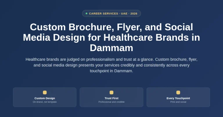 Custom brochure, flyer, and social media design for healthcare brands in Dammam, Saudi Arabia featured image