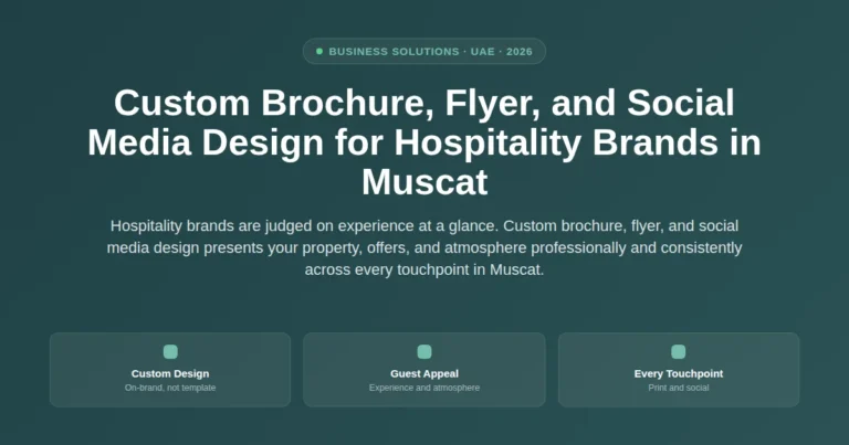 Custom brochure, flyer, and social media design for hospitality brands in Muscat, Oman featured image