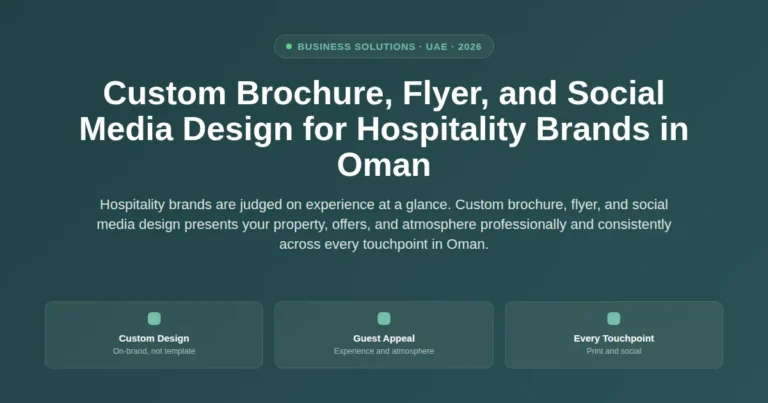Custom brochure, flyer, and social media design for hospitality brands in Oman featured image