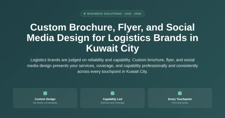 Custom brochure, flyer, and social media design for logistics brands in Kuwait City, Kuwait featured image