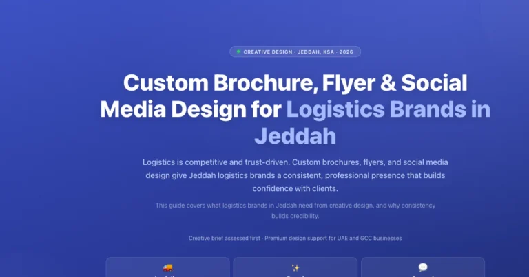 Custom brochure, flyer, and social media design for logistics brands in Jeddah, Saudi Arabia featured image
