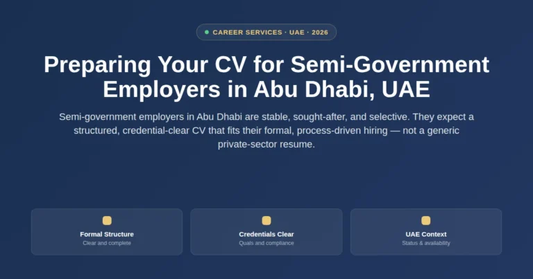 Preparing your CV for semi-government employers in Abu Dhabi, UAE featured image