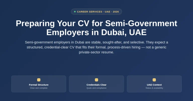 Preparing your CV for semi-government employers in Dubai, UAE featured image