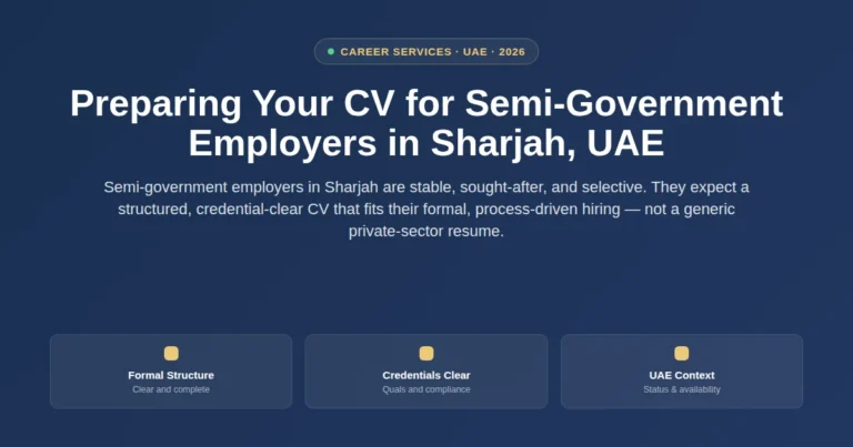 Preparing your CV for semi-government employers in Sharjah, UAE featured image