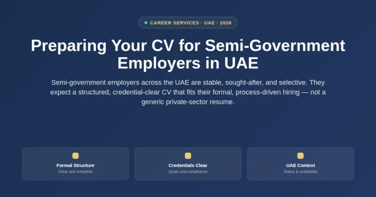 Preparing your CV for semi-government employers in UAE featured image