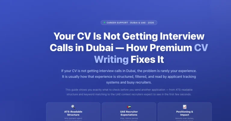 Your CV Is Not Getting Interview Calls in Dubai — How Premium CV Writing Fixes It featured image
