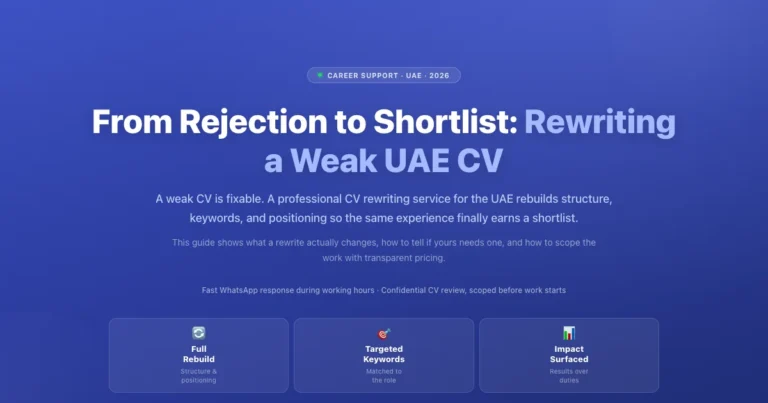 From Rejection to Shortlist: Rewriting a Weak UAE CV featured image