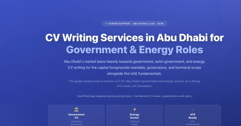 CV Writing Services in Abu Dhabi for Government & Energy Roles featured image