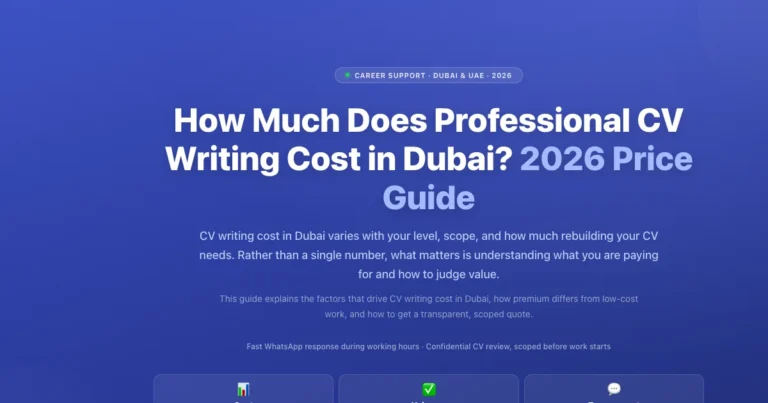 How Much Does Professional CV Writing Cost in Dubai? 2026 Price Guide featured image