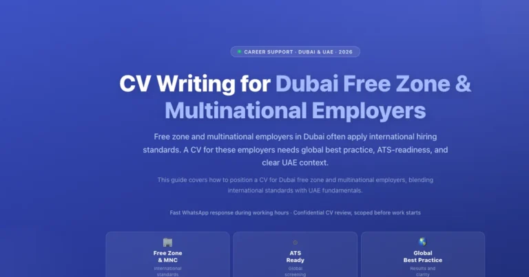 CV Writing for Dubai Free Zone & Multinational Employers featured image
