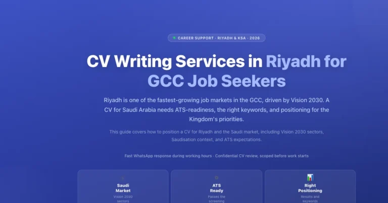 CV Writing Services in Riyadh for GCC Job Seekers featured image