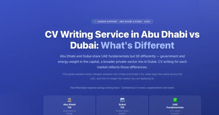 CV Writing Service in Abu Dhabi vs Dubai: What’s Different featured image