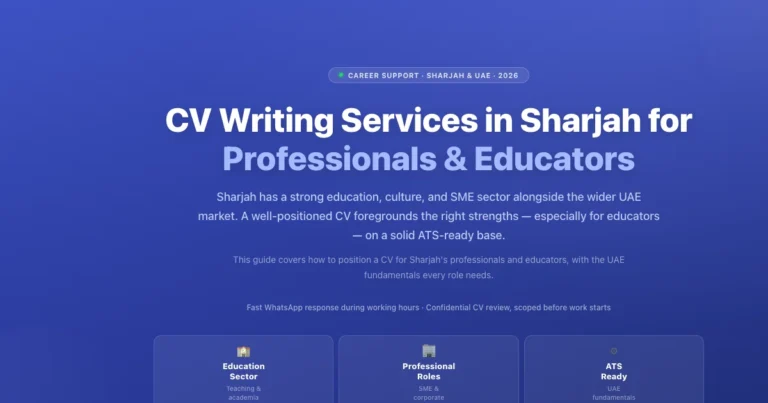 CV Writing Services in Sharjah for Professionals & Educators featured image