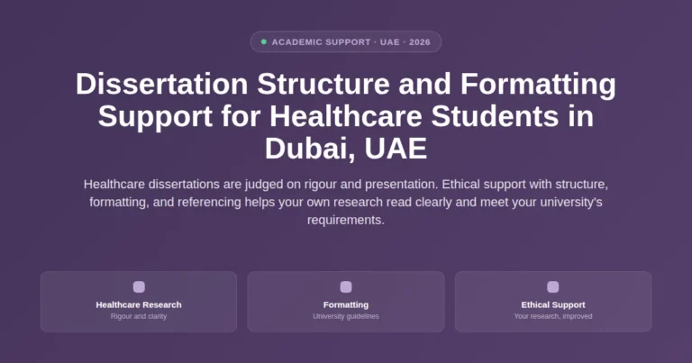 Dissertation structure and formatting support for healthcare students in Dubai, UAE featured image