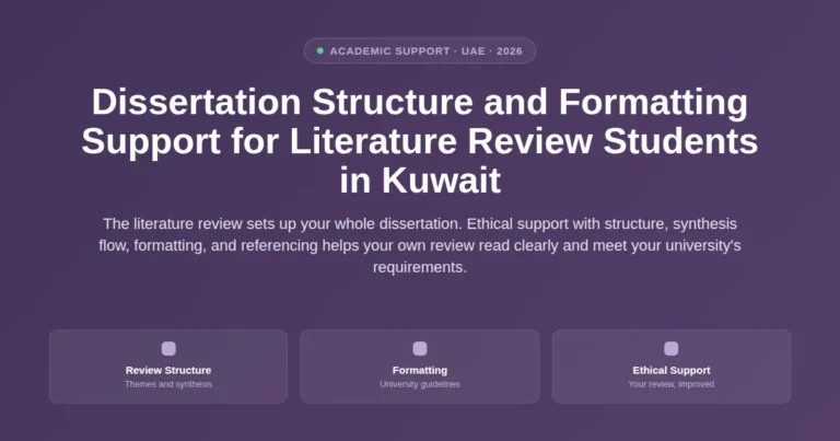 Dissertation structure and formatting support for literature review students in Kuwait featured image