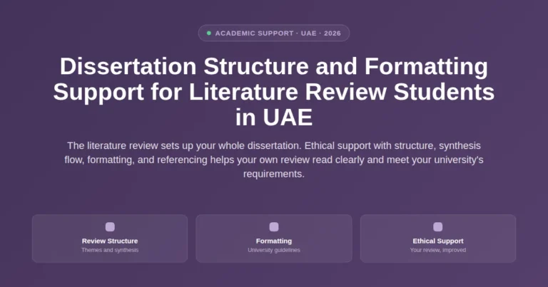 Dissertation structure and formatting support for literature review students in UAE featured image