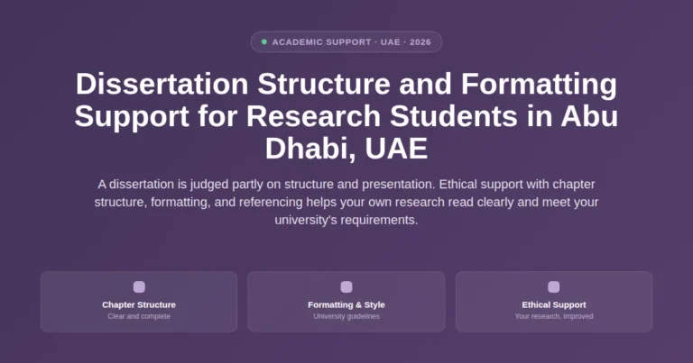 Dissertation structure and formatting support for dissertation students in Abu Dhabi, UAE featured image