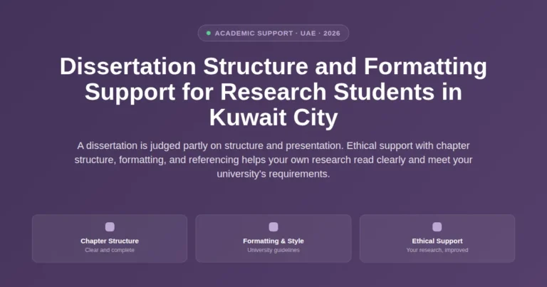 Dissertation structure and formatting support for research students in Kuwait City, Kuwait featured image