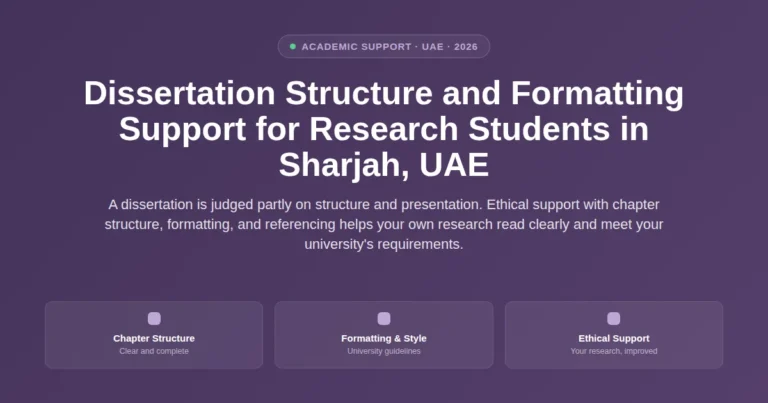 Dissertation structure and formatting support for research students in Sharjah, UAE featured image