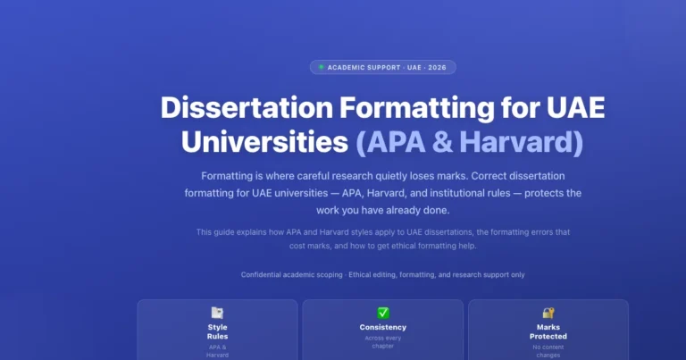 Dissertation Formatting for UAE Universities (APA & Harvard) featured image