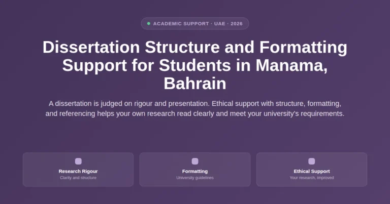Dissertation structure and formatting support for dissertation students in Manama, Bahrain featured image
