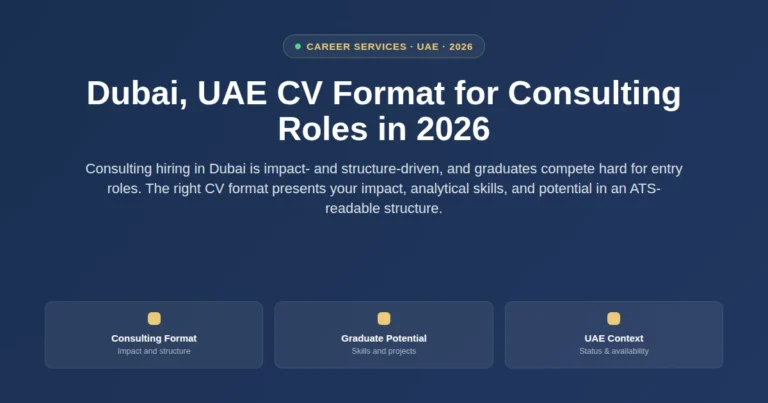 Dubai, UAE CV format for consulting graduates in 2026 featured image
