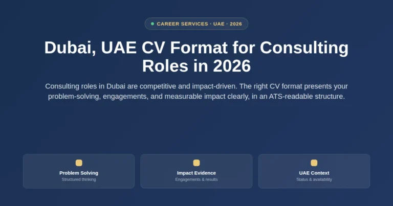 Dubai, UAE CV format for consulting roles in 2026 featured image