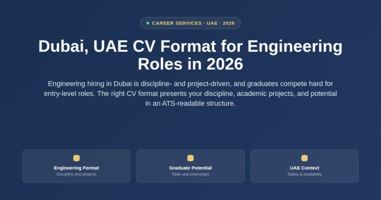 Dubai, UAE CV format for fresh graduates in engineering in 2026 featured image