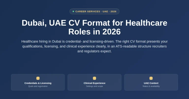Dubai, UAE CV format for healthcare roles in 2026 featured image