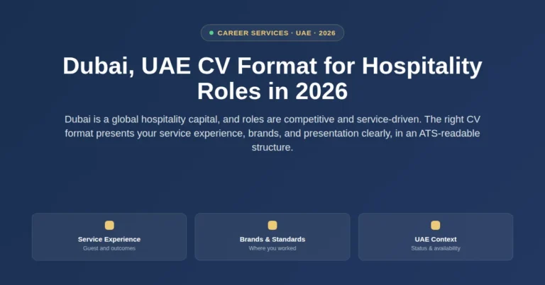 Dubai, UAE CV format for hospitality roles in 2026 featured image