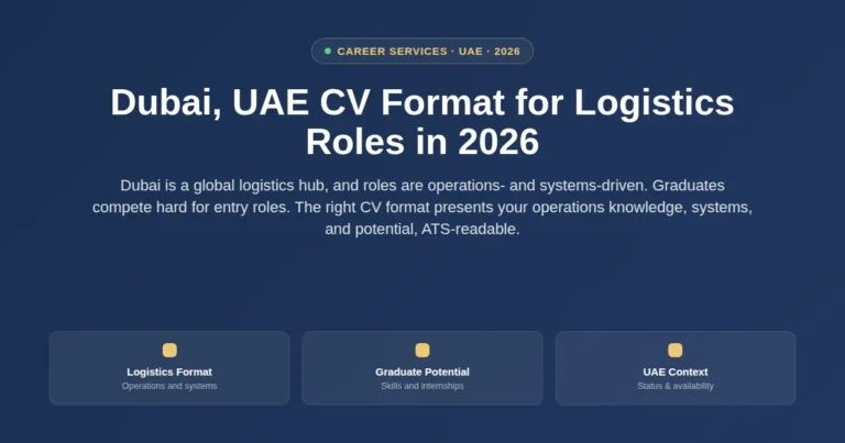 Dubai, UAE CV format for logistics graduates in 2026 featured image